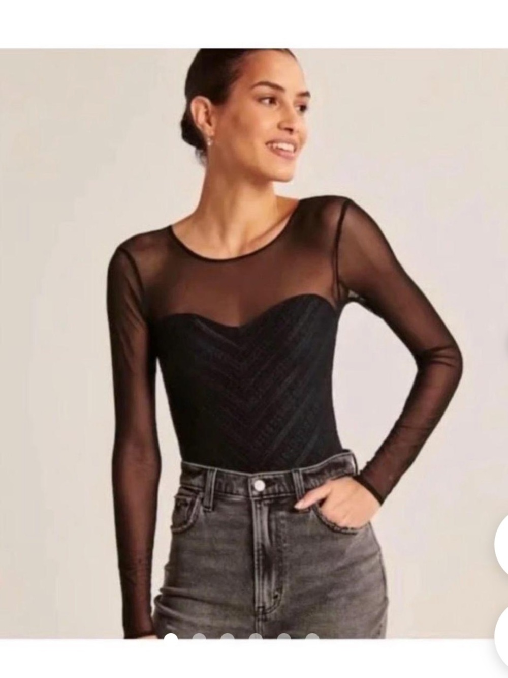 Abercrombie black bodysuit sweet heart neck line